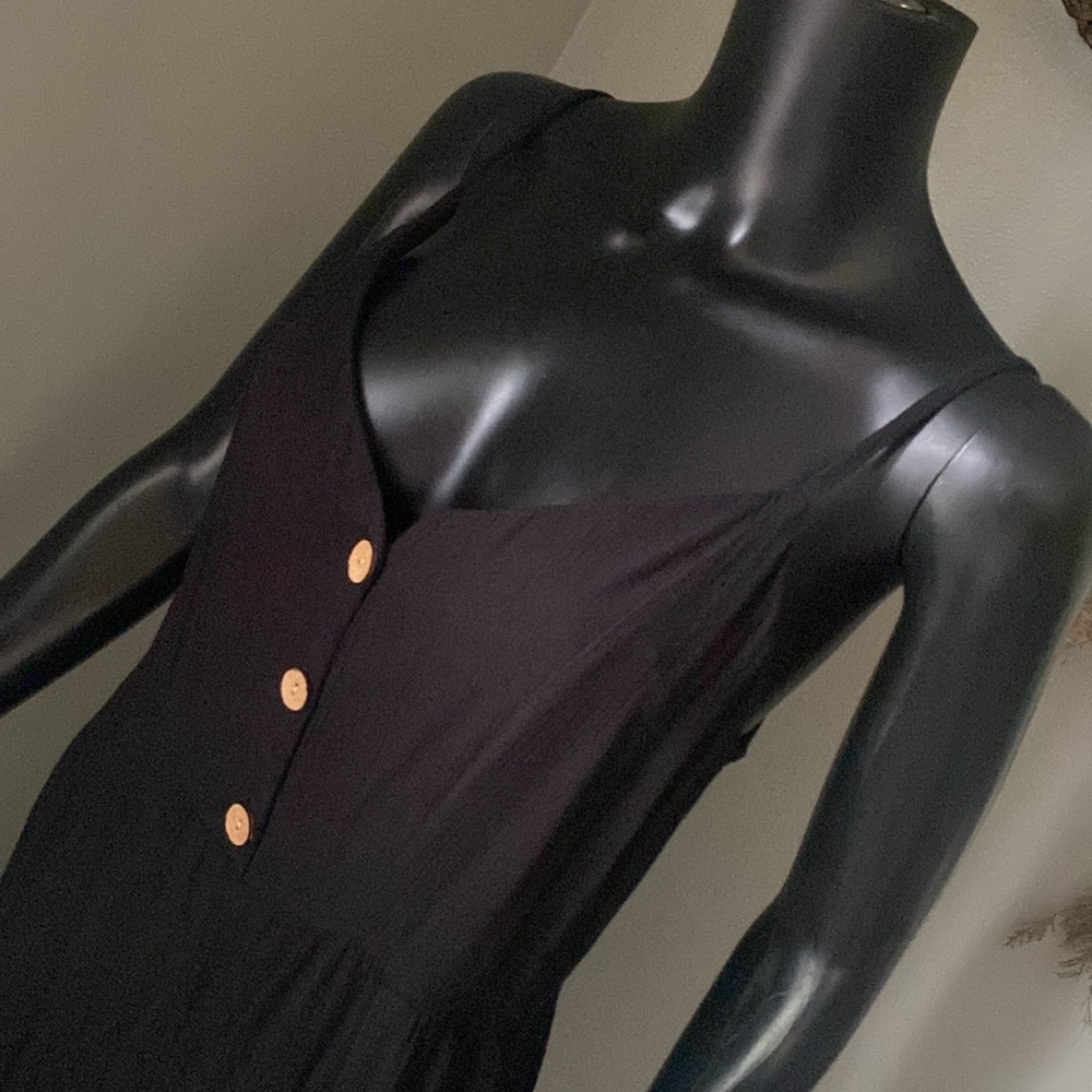 Derek Heart Black jumpsuit with Button Accents - Picture 4 of 11